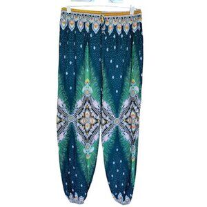 BAMBOO HOUSE Mandala Harem Pants Comfy Lightweight Festival Boho Yoga Hippie S